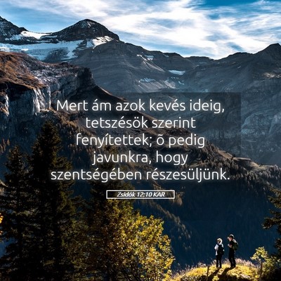 Picture 05 - Zsidók 12:10 KAR - Mert ám azok kevés ideig, tetszésök szerint - Bible Verse Picture