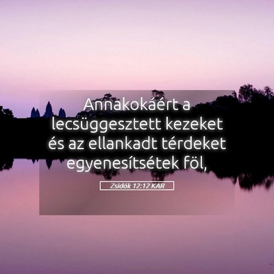 Picture 05 - Zsidók 12:12 KAR - Annakokáért a lecsüggesztett kezeket és az - Bible Verse Picture