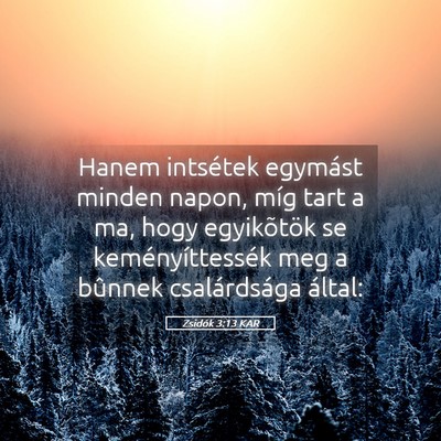 Picture 05 - Zsidók 3:13 KAR - Hanem intsétek egymást minden napon, míg tart - Bible Verse Picture