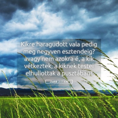 Picture 05 - Zsidók 3:17 KAR - Kikre haragudott vala pedig meg negyven - Bible Verse Picture