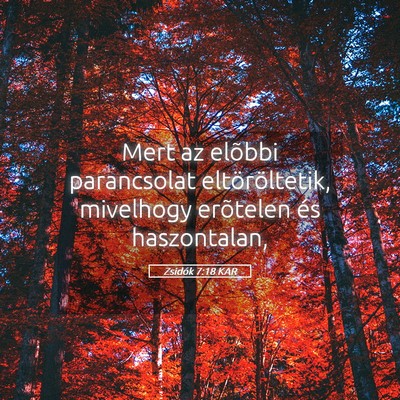 Picture 05 - Zsidók 7:18 KAR - Mert az elõbbi parancsolat eltöröltetik, - Bible Verse Picture