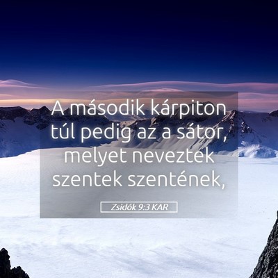 Picture 05 - Zsidók 9:3 KAR - A második kárpiton túl pedig az a sátor, - Bible Verse Picture