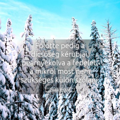 Picture 05 - Zsidók 9:5 KAR - Fölötte pedig a dicsõség kérubjai, - Bible Verse Picture