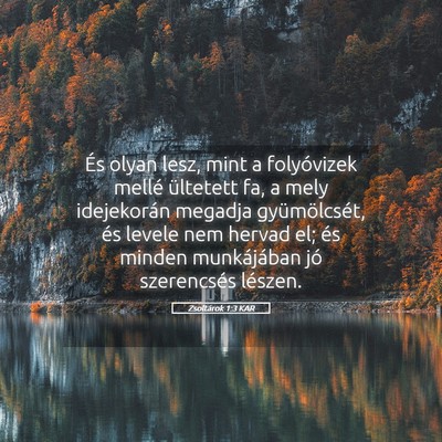 Picture 05 - Zsoltárok 1:3 KAR - És olyan lesz, mint a folyóvizek mellé - Bible Verse Picture