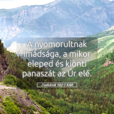 Picture 05 - Zsoltárok 102:1 KAR - A nyomorultnak imádsága, a mikor eleped és - Bible Verse Picture