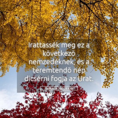 Picture 05 - Zsoltárok 102:19 KAR - Irattassék meg ez a következõ nemzedéknek, - Bible Verse Picture