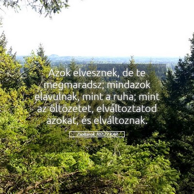 Picture 05 - Zsoltárok 102:27 KAR - Azok elvesznek, de te megmaradsz; mindazok - Bible Verse Picture