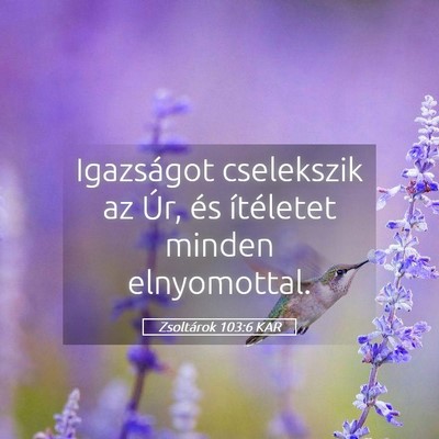 Picture 05 - Zsoltárok 103:6 KAR - Igazságot cselekszik az Úr, és ítéletet - Bible Verse Picture