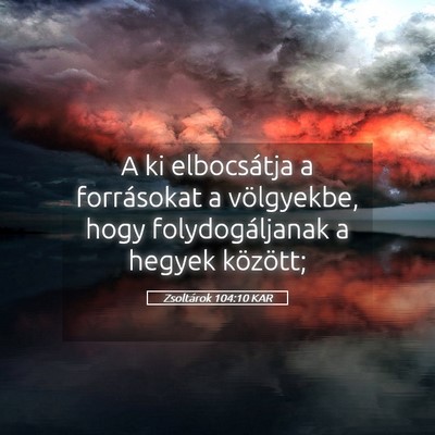 Picture 05 - Zsoltárok 104:10 KAR - A ki elbocsátja a forrásokat a völgyekbe, hogy - Bible Verse Picture