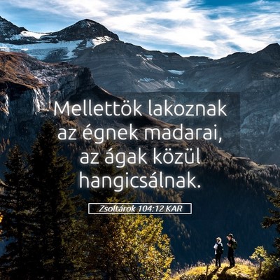 Picture 05 - Zsoltárok 104:12 KAR - Mellettök lakoznak az égnek madarai, az ágak - Bible Verse Picture