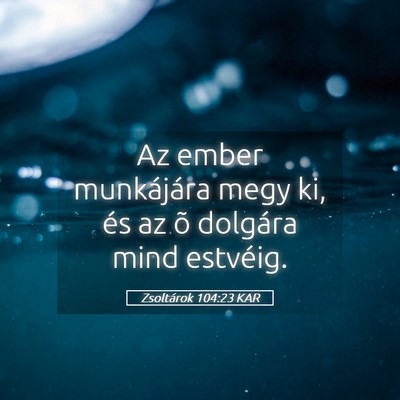 Picture 05 - Zsoltárok 104:23 KAR - Az ember munkájára megy ki, és az õ dolgára - Bible Verse Picture
