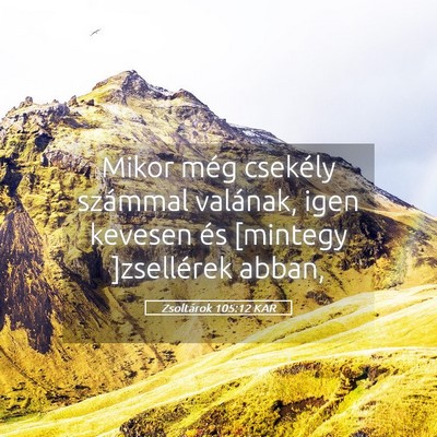 Picture 05 - Zsoltárok 105:12 KAR - Mikor még csekély számmal valának, igen - Bible Verse Picture