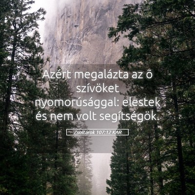 Picture 05 - Zsoltárok 107:12 KAR - Azért megalázta az õ szívöket - Bible Verse Picture