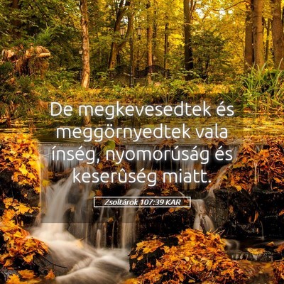 Picture 05 - Zsoltárok 107:39 KAR - De megkevesedtek és meggörnyedtek vala ínség, - Bible Verse Picture