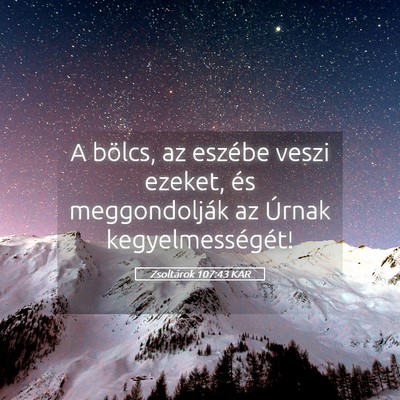 Picture 05 - Zsoltárok 107:43 KAR - A bölcs, az eszébe veszi ezeket, és - Bible Verse Picture