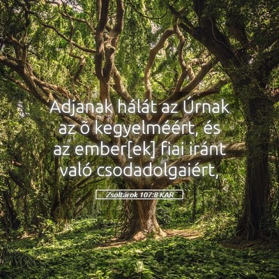 Picture 05 - Zsoltárok 107:8 KAR - Adjanak hálát az Úrnak az õ kegyelméért, - Bible Verse Picture