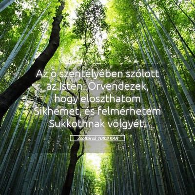 Picture 05 - Zsoltárok 108:8 KAR - Az õ szentélyében szólott az Isten: - Bible Verse Picture