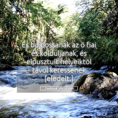 Picture 05 - Zsoltárok 109:10 KAR - És bujdossanak az õ fiai és kolduljanak, és - Bible Verse Picture