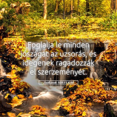 Picture 05 - Zsoltárok 109:11 KAR - Foglalja le minden jószágát az uzsorás, és - Bible Verse Picture