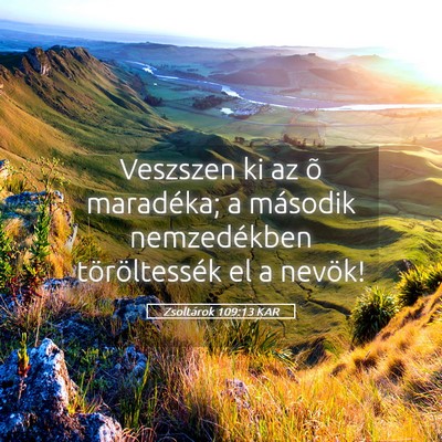 Picture 05 - Zsoltárok 109:13 KAR - Veszszen ki az õ maradéka; a második - Bible Verse Picture