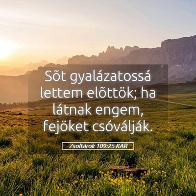 Picture 05 - Zsoltárok 109:25 KAR - Sõt gyalázatossá lettem elõttök; ha látnak - Bible Verse Picture