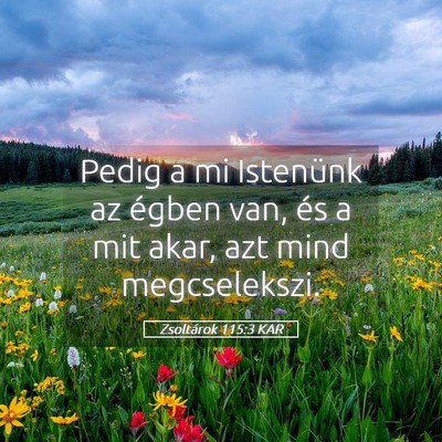 Picture 05 - Zsoltárok 115:3 KAR - Pedig a mi Istenünk az égben van, és a mit - Bible Verse Picture