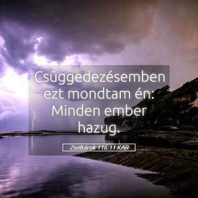 Picture 05 - Zsoltárok 116:11 KAR - Csüggedezésemben ezt mondtam én: Minden ember - Bible Verse Picture