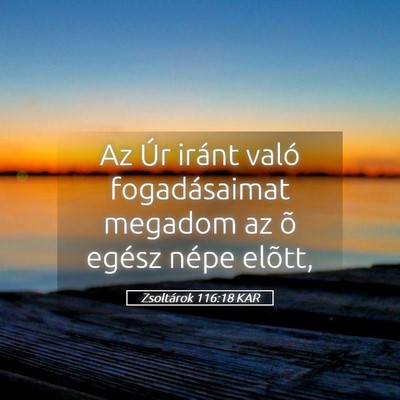 Picture 05 - Zsoltárok 116:18 KAR - Az Úr iránt való fogadásaimat megadom az õ - Bible Verse Picture