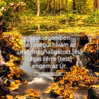 Picture 05 - Zsoltárok 118:5 KAR - Szükségemben segítségül hívám az Urat, - Bible Verse Picture