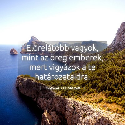 Picture 05 - Zsoltárok 119:100 KAR - Elõrelátóbb vagyok, mint az öreg emberek, - Bible Verse Picture