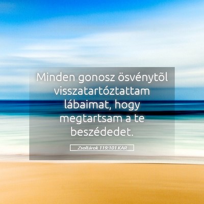 Picture 05 - Zsoltárok 119:101 KAR - Minden gonosz ösvénytõl visszatartóztattam - Bible Verse Picture