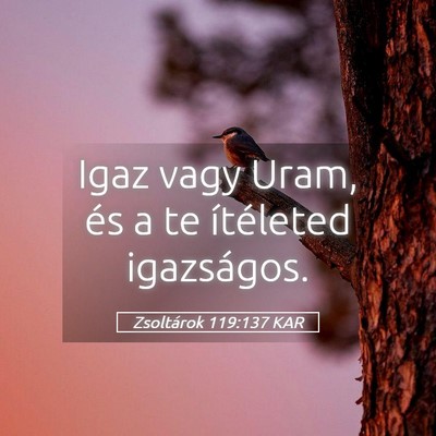 Picture 05 - Zsoltárok 119:137 KAR - Igaz vagy Uram, és a te ítéleted - Bible Verse Picture