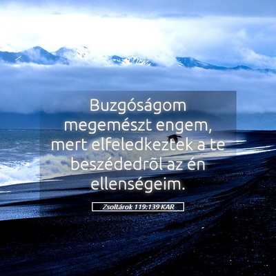 Picture 05 - Zsoltárok 119:139 KAR - Buzgóságom megemészt engem, mert elfeledkeztek - Bible Verse Picture