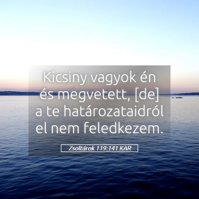 Picture 05 - Zsoltárok 119:141 KAR - Kicsiny vagyok én és megvetett, [de] a te - Bible Verse Picture