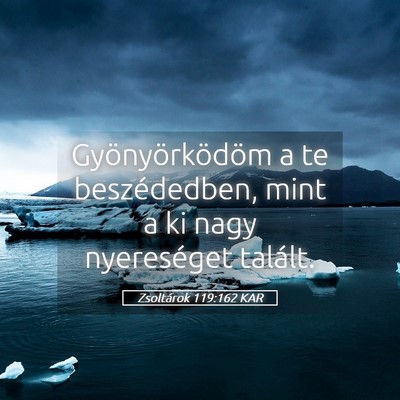 Picture 05 - Zsoltárok 119:162 KAR - Gyönyörködöm a te beszédedben, mint a ki - Bible Verse Picture