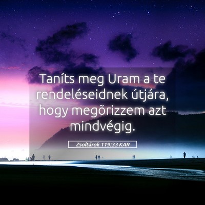 Picture 05 - Zsoltárok 119:33 KAR - Taníts meg Uram a te rendeléseidnek útjára, - Bible Verse Picture