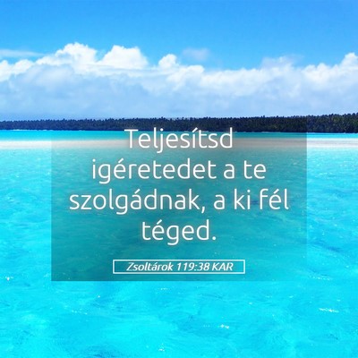 Picture 05 - Zsoltárok 119:38 KAR - Teljesítsd igéretedet a te szolgádnak, a ki - Bible Verse Picture