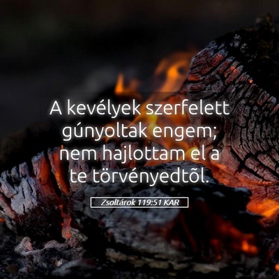 Picture 05 - Zsoltárok 119:51 KAR - A kevélyek szerfelett gúnyoltak engem; nem - Bible Verse Picture