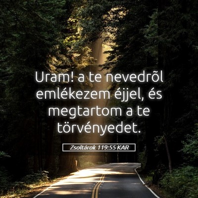 Picture 05 - Zsoltárok 119:55 KAR - Uram! a te nevedrõl emlékezem éjjel, és - Bible Verse Picture
