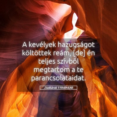 Picture 05 - Zsoltárok 119:69 KAR - A kevélyek hazugságot költöttek reám, [de] - Bible Verse Picture