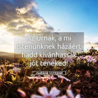 Picture 05 - Zsoltárok 122:9 KAR - Az Úrnak, a mi Istenünknek házáért hadd - Bible Verse Picture