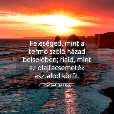 Picture 05 - Zsoltárok 128:3 KAR - Feleséged, mint a termõ szõlõ házad - Bible Verse Picture