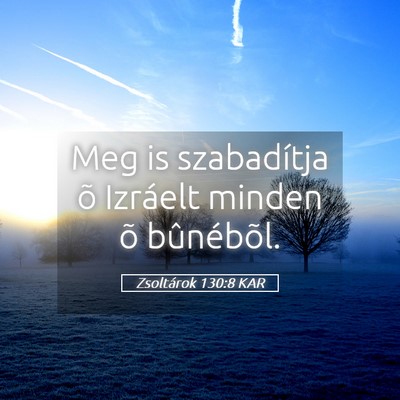 Picture 05 - Zsoltárok 130:8 KAR - Meg is szabadítja õ Izráelt minden õ - Bible Verse Picture