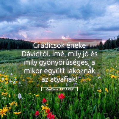 Picture 05 - Zsoltárok 133:1 KAR - Grádicsok éneke Dávidtól. Ímé, mily jó és - Bible Verse Picture