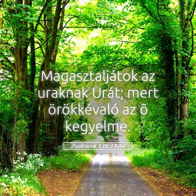 Picture 05 - Zsoltárok 136:3 KAR - Magasztaljátok az uraknak Urát; mert - Bible Verse Picture
