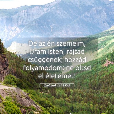 Picture 05 - Zsoltárok 141:8 KAR - De az én szemeim, Uram Isten, rajtad csüggenek; - Bible Verse Picture