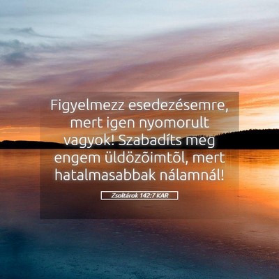Picture 05 - Zsoltárok 142:7 KAR - Figyelmezz esedezésemre, mert igen nyomorult - Bible Verse Picture