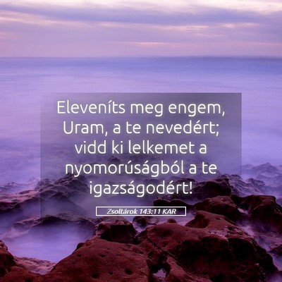 Picture 05 - Zsoltárok 143:11 KAR - Eleveníts meg engem, Uram, a te nevedért; vidd - Bible Verse Picture