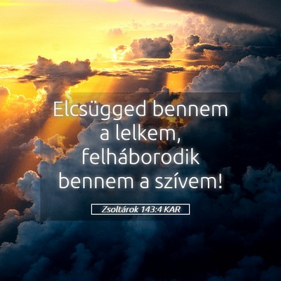 Picture 05 - Zsoltárok 143:4 KAR - Elcsügged bennem a lelkem, felháborodik bennem - Bible Verse Picture