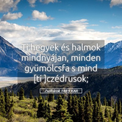 Picture 05 - Zsoltárok 148:9 KAR - Ti hegyek és halmok mindnyájan, minden - Bible Verse Picture